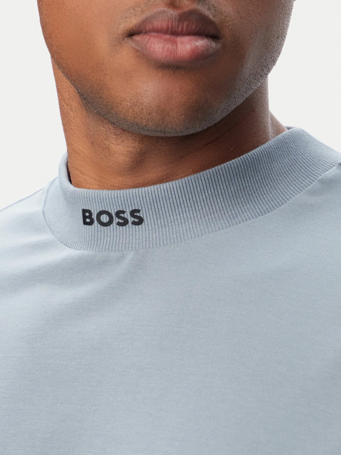 Мужская футболка свободного кроя Tee Collar Boss, темно-серый — фото 4