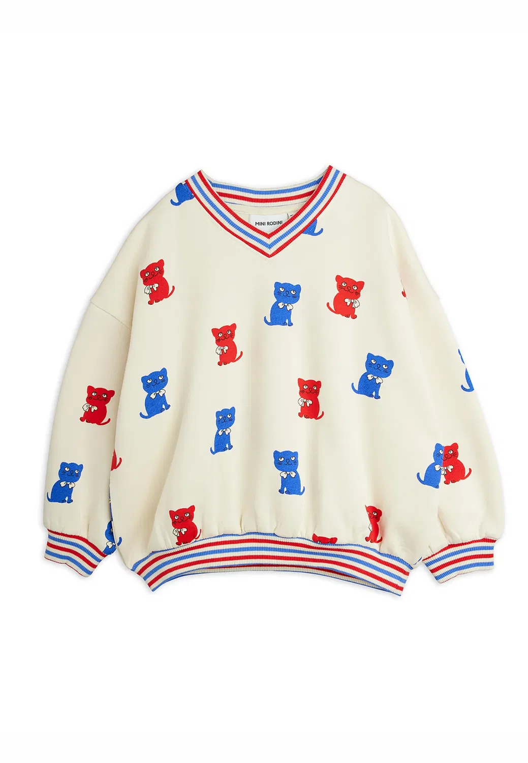Толстовка унисекс с котятами Mini Rodini, Offwhite