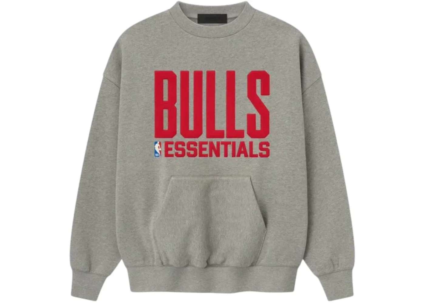 Мужской свитшот с принтом Fear of God Essentials Bulls Sport Crewneck, Concrete Heather