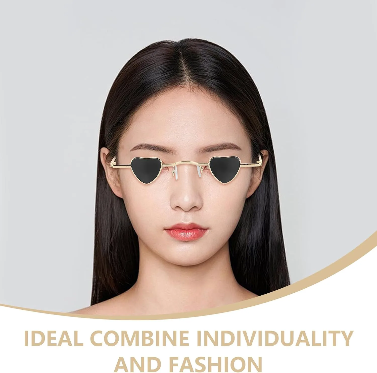 

Солнцезащитные очки в форме сердечек NIYANGLE, черные. Стиль хип-хоп, миниатюрная оправа, защита от УФ. Для вечеринок, путешествий, повседневного использования. 2 шт