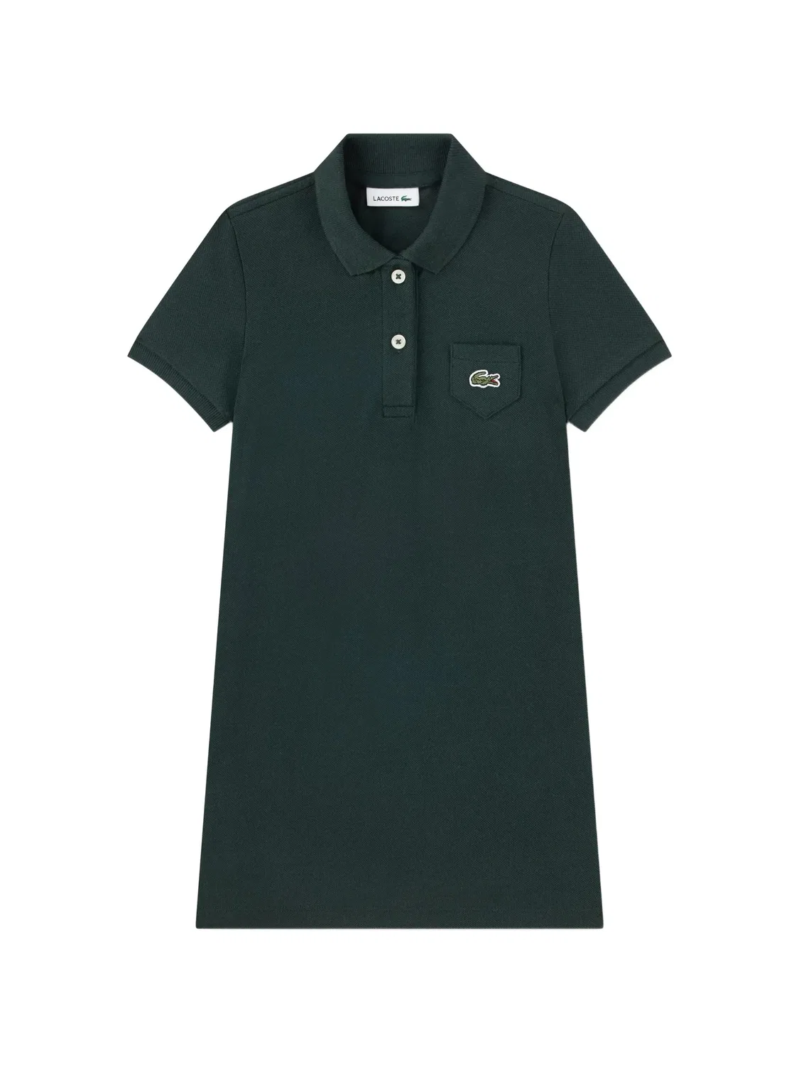 Платье для девочки из пике с логотипом Lacoste, зеленый