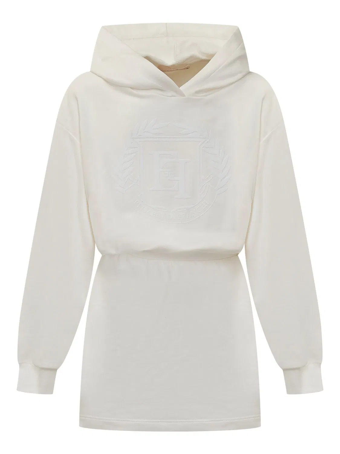 Платье с вышитым логотипом Elisabetta Franchi, белый