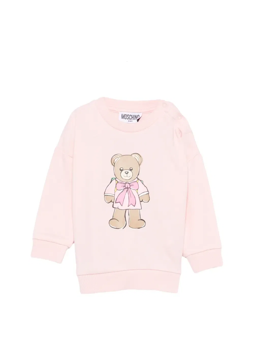 Свитер с принтом плюшевого мишки Moschino Kids, розовый