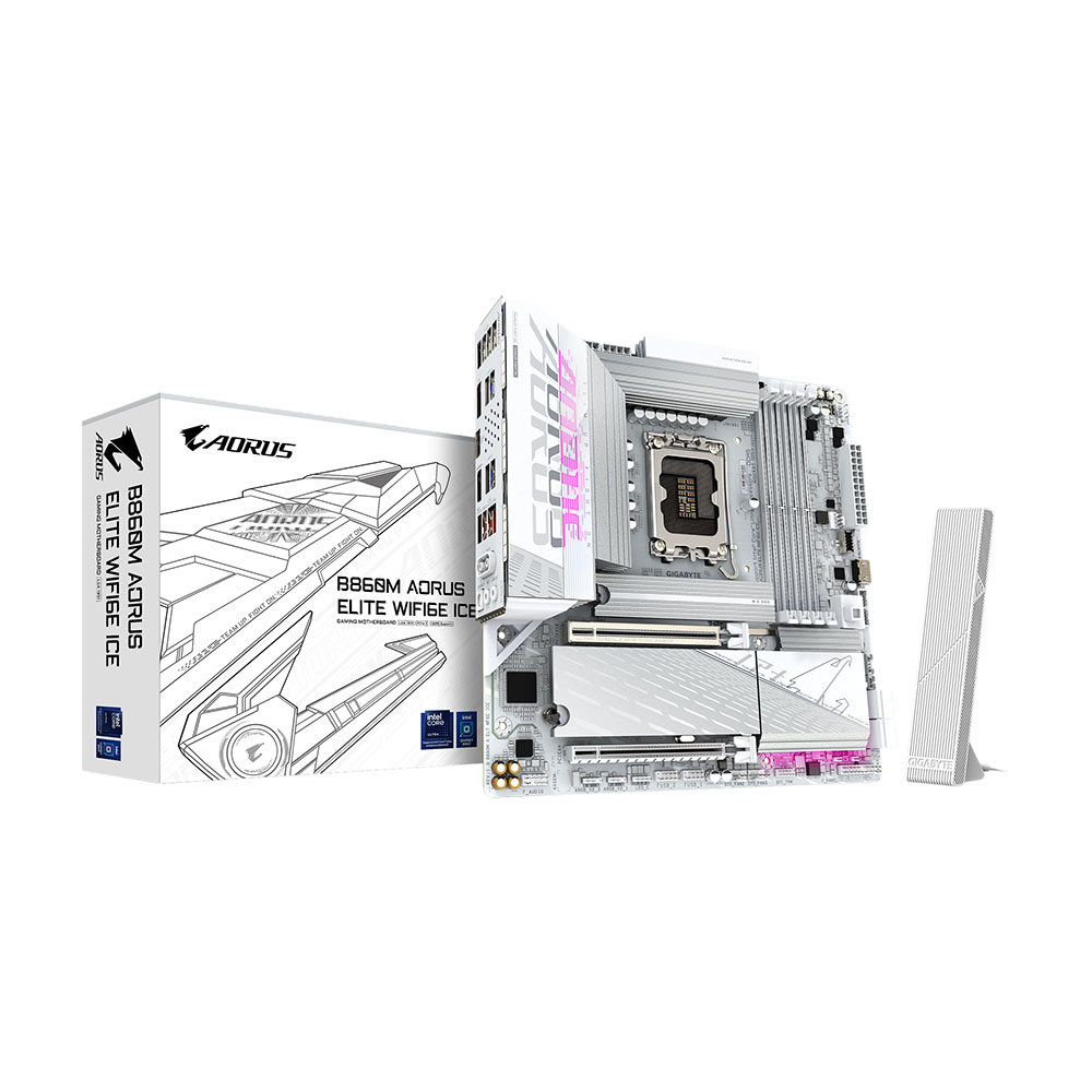 

Материнская плата Gigabyte B860M AORUS ELITE WIFI6E ICE, LGA1851, DDR5, Wi-Fi