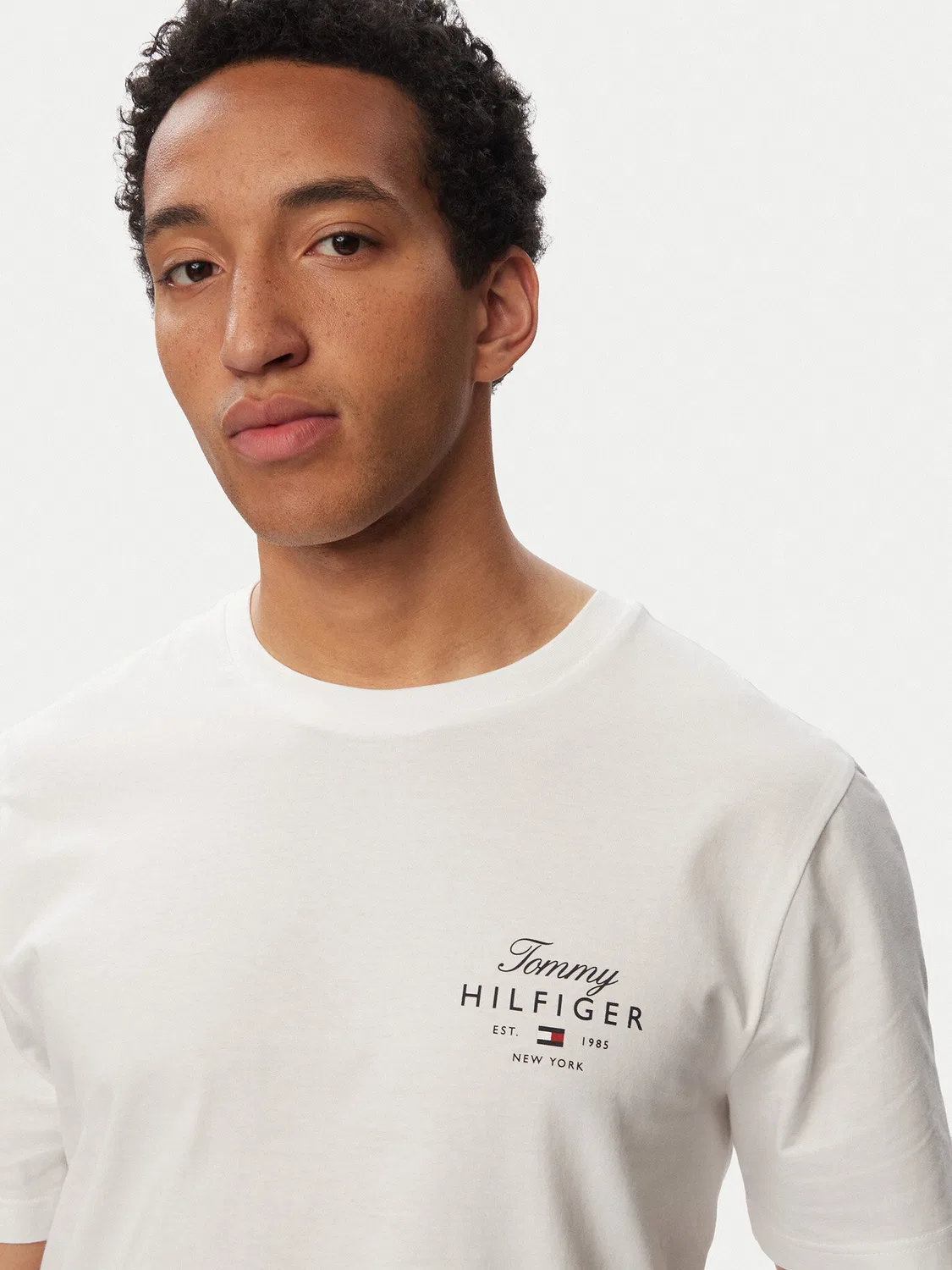 Мужская футболка стандартного кроя Script Stack Tommy Hilfiger, белый — фото 4