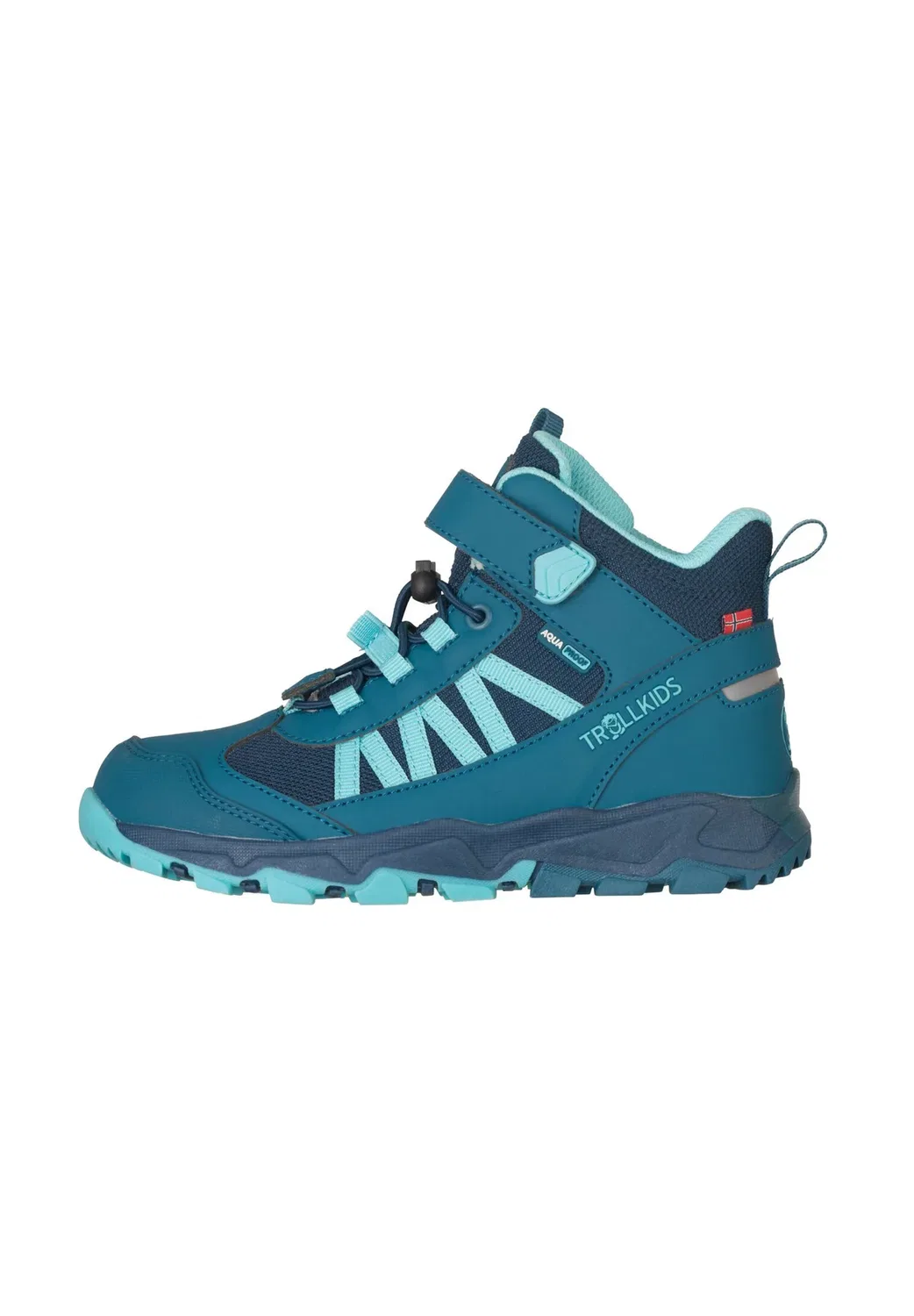 Детские походные ботинки средней высоты - туристические ботинки Trollkids, Dark Marine/Madeira Blue/Arctic Blue
