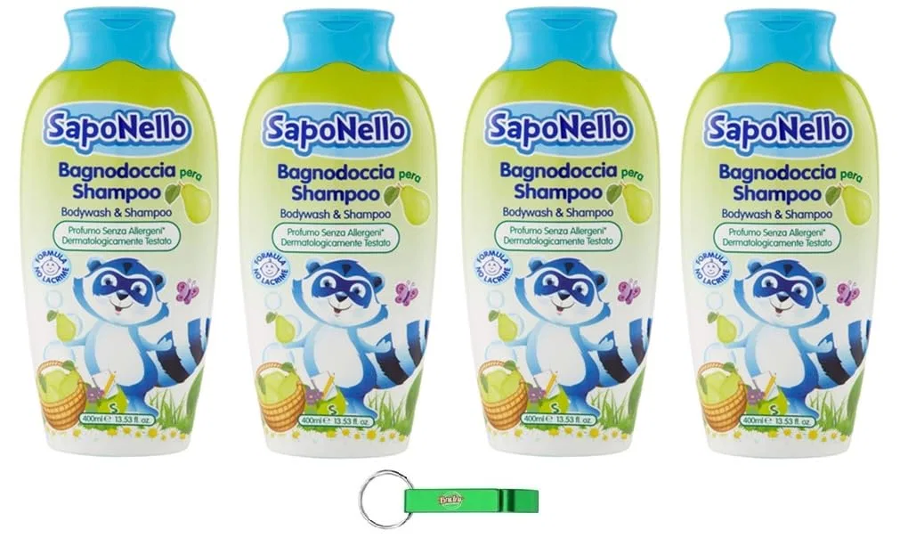 Гель для душа и шампунь SapoNello Pear, 4 шт по 400 мл, Beni Culinari