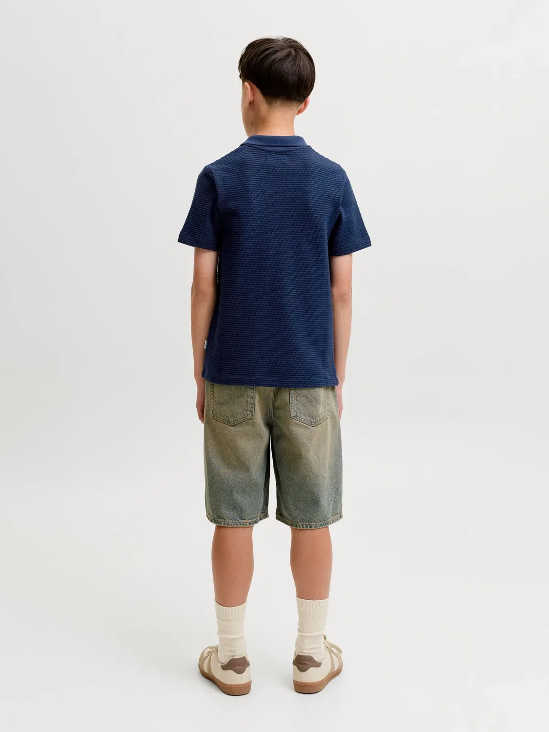 Поло синее Jack & Jones Junior, синий — фото 3