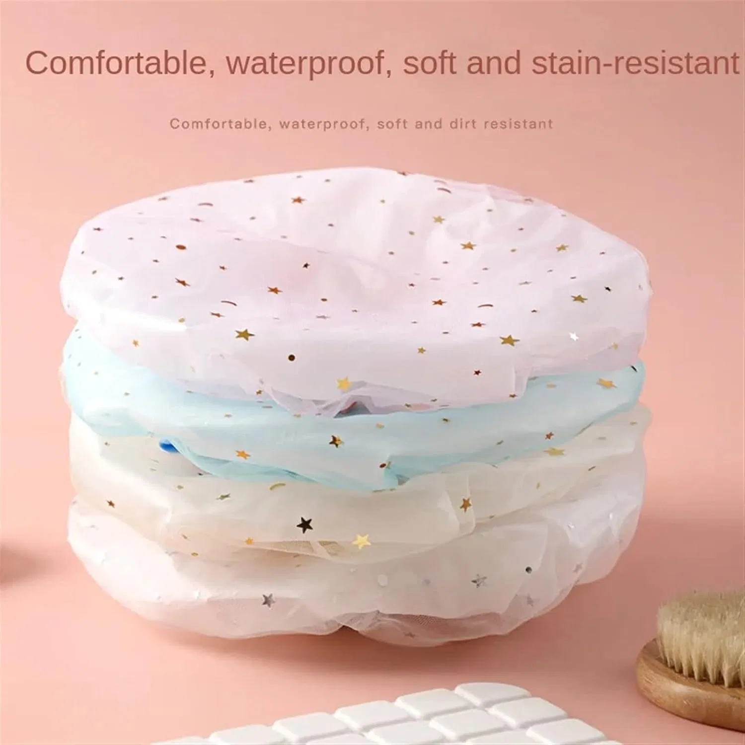 Шапочка для душа двойная водонепроницаемая AYWTIUN, Pink — фото 3
