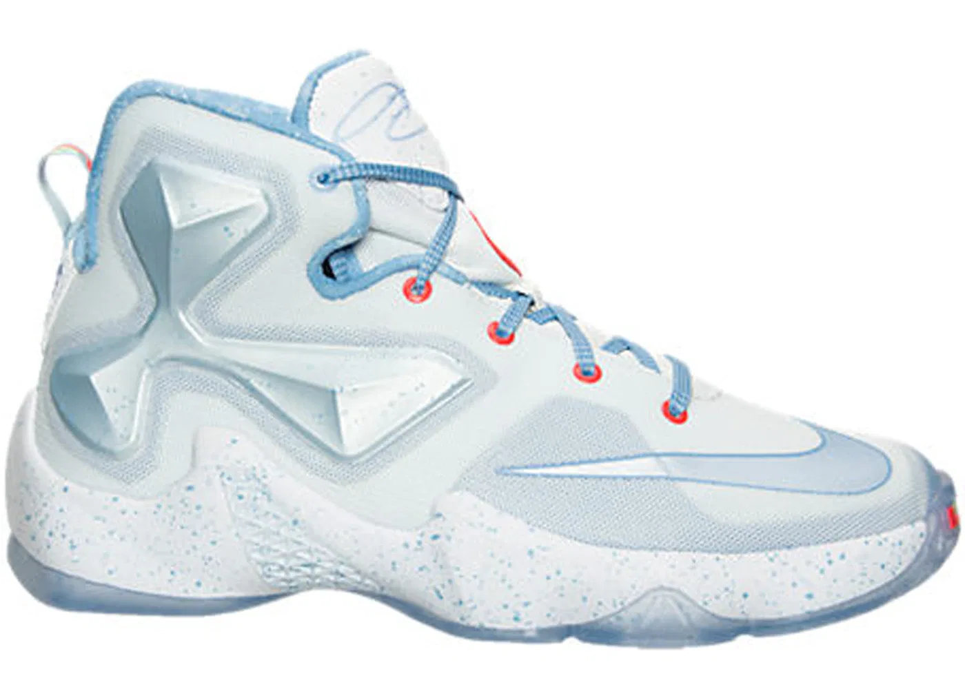 Детские кроссовки баскетбольные Nike LeBron 13, Summit White/Blue Tint-Light Blue Lagoon