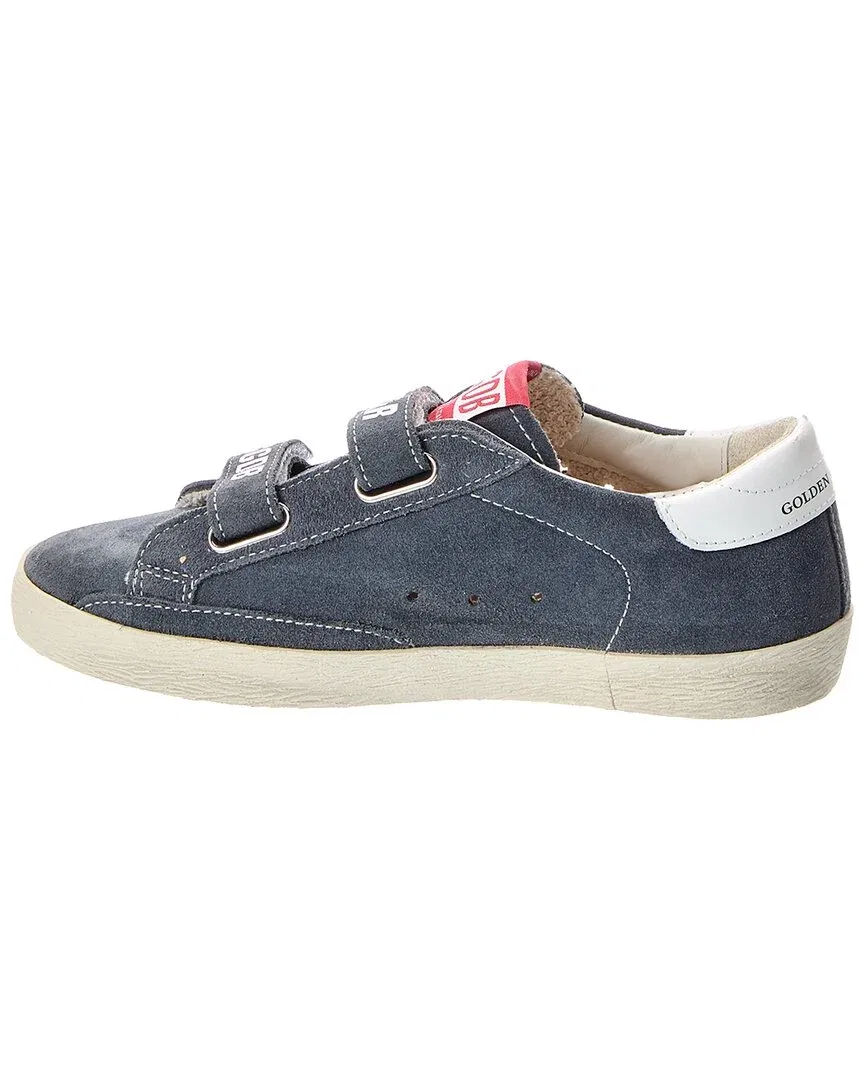 Детские кроссовки низкие на липучках Golden Goose, синий — фото 2