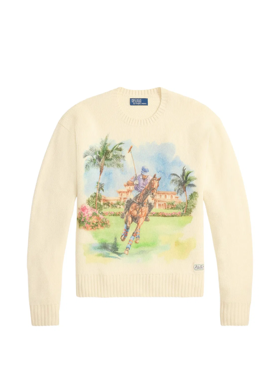 Кашемировый джемпер с принтом Polo Ralph Lauren, нейтральные