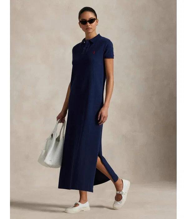 Женское платье-макси хлопковое Polo Ralph Lauren, Blu Marino