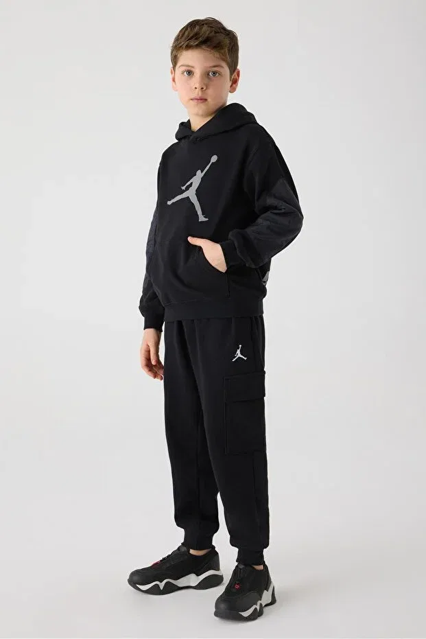 Детское для мальчиков худи с принтом Nike, Black — фото 2