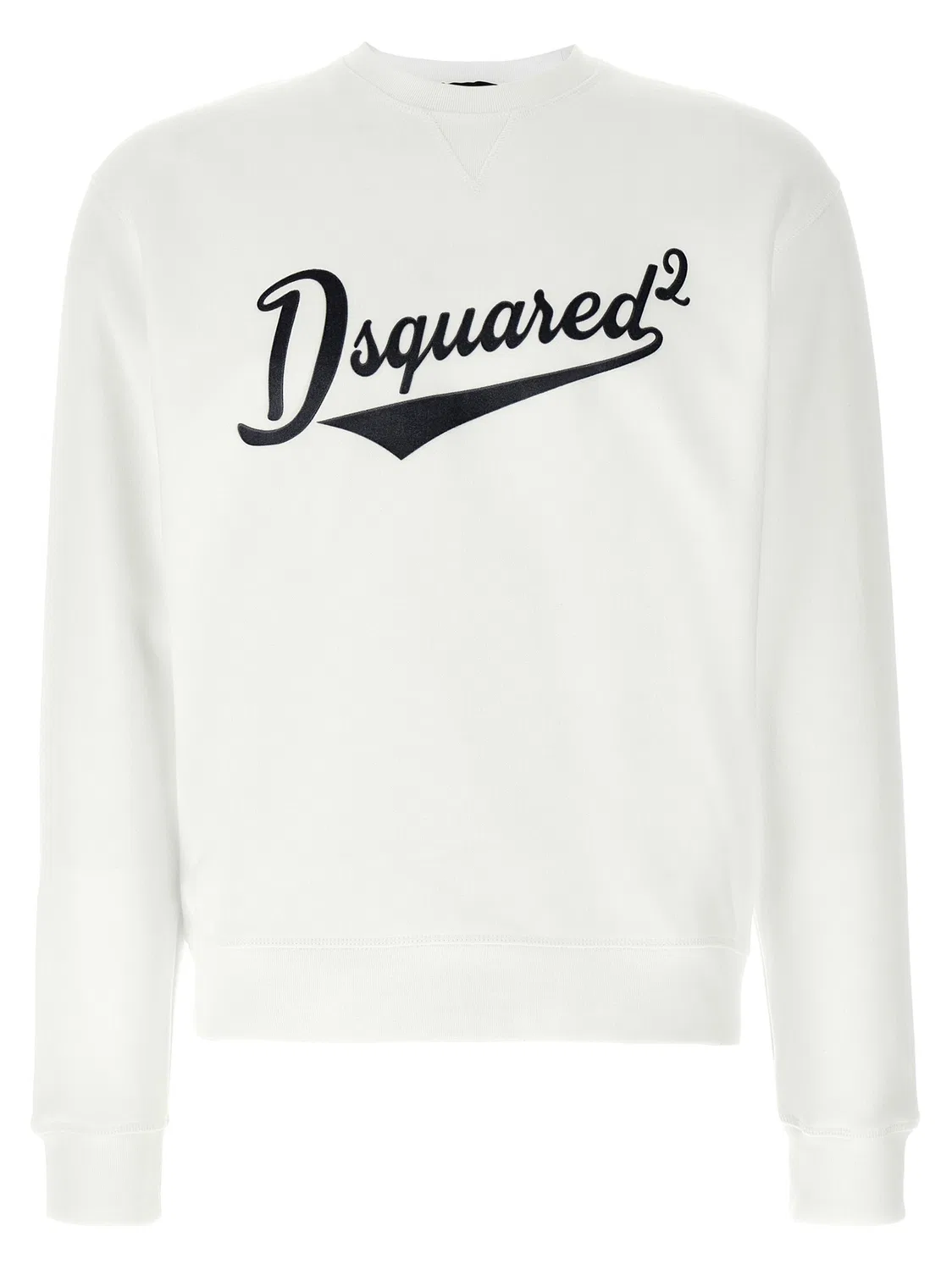 Мужской свитшот с бархатным логотипом Dsquared2, White