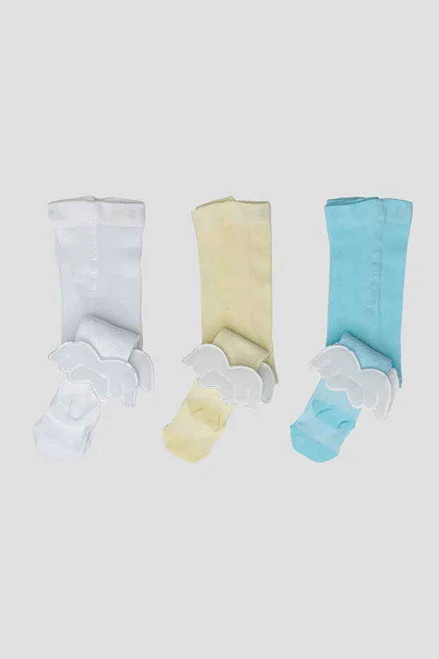 Детские колготки для девочек хлопковые набор 3 шт Defne Baby, Blue