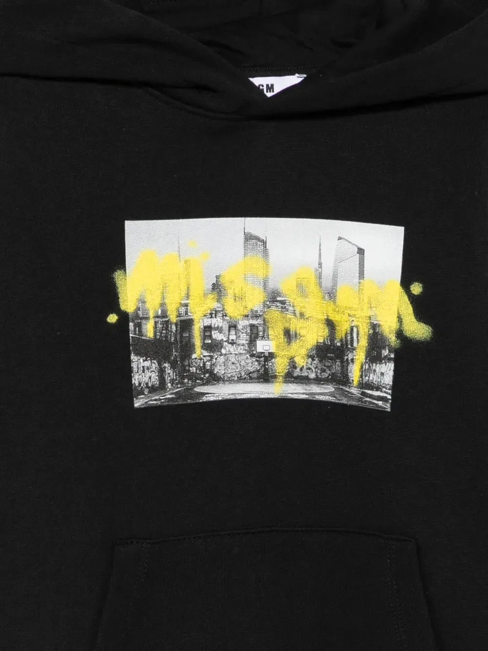 Толстовка с принтом и карманом-кенгуру Msgm Kids, черный — фото 3