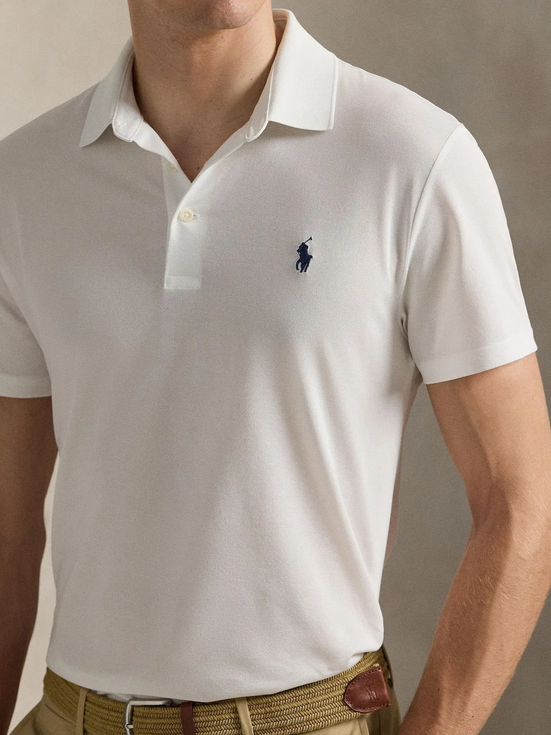 Поло Ralph Lauren Tour Pique, белый — фото 4