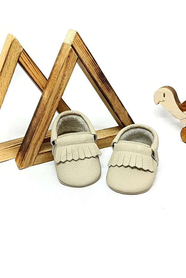 Детские мокасины для девочек с принтом Bonny Minibiri, Nude Color