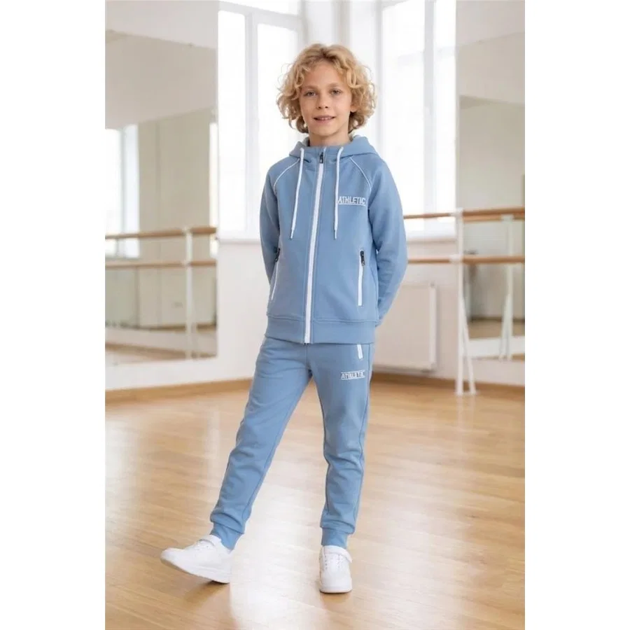 Детский спортивный костюм из дайвинг-ткани Athletic Pina Kids, Аквамарин — фото 3