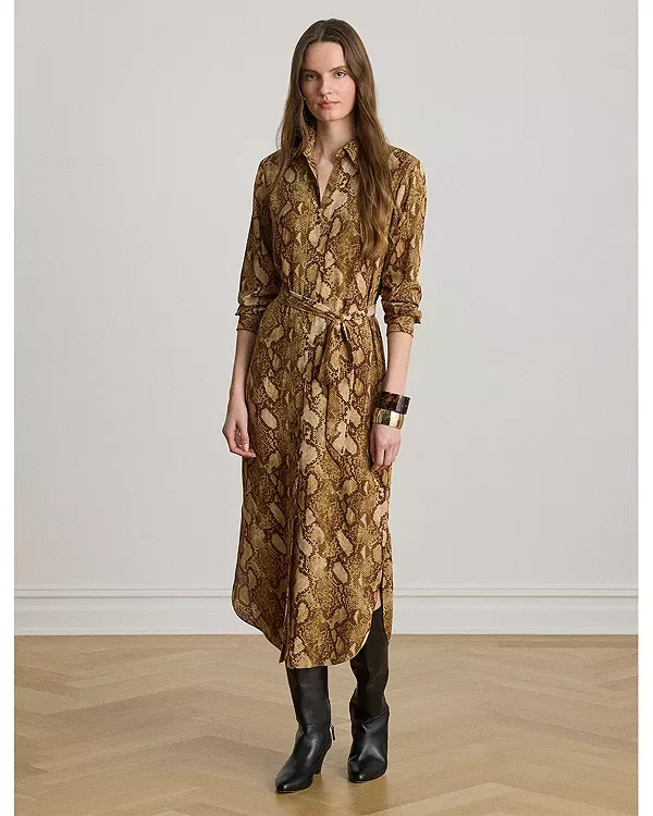 Женское платье-рубашка с принтом Python Print Ralph Lauren, Classic Ran — фото 2