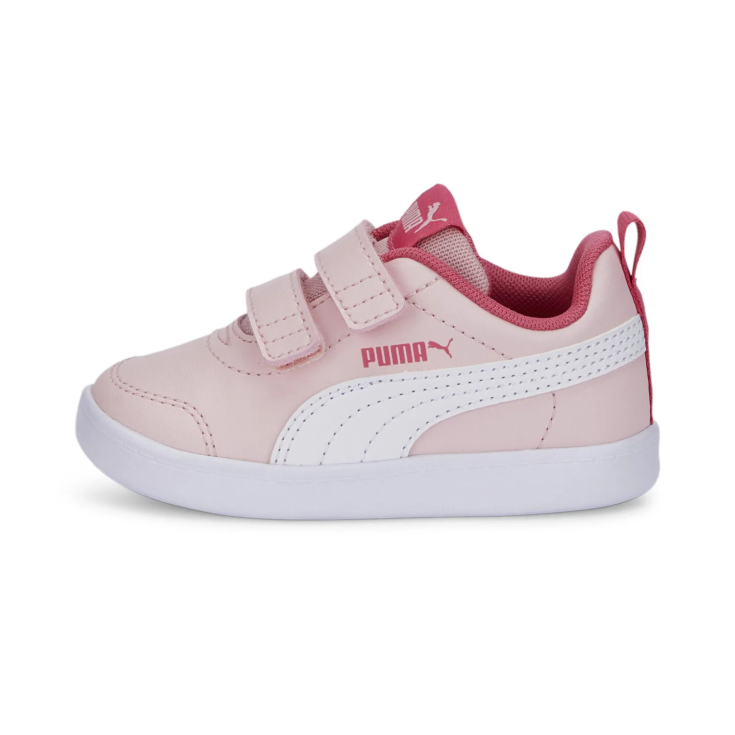 Детские кроссовки с закрытыми липучками Courtflex V2 Puma, Rosa Weiss — фото 3