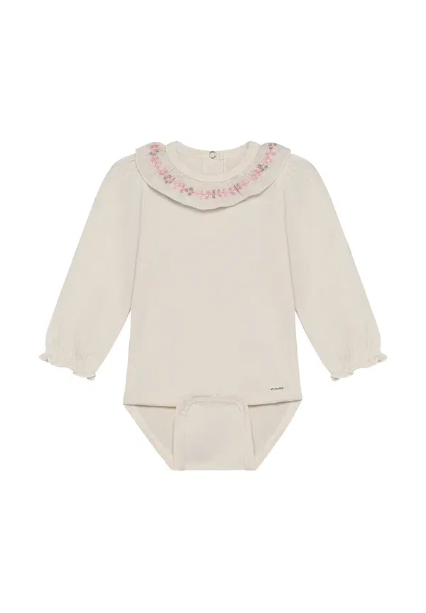 Боди с длинным рукавом, хлопок, Long sleeve - body, Minymo, White Swan, белый