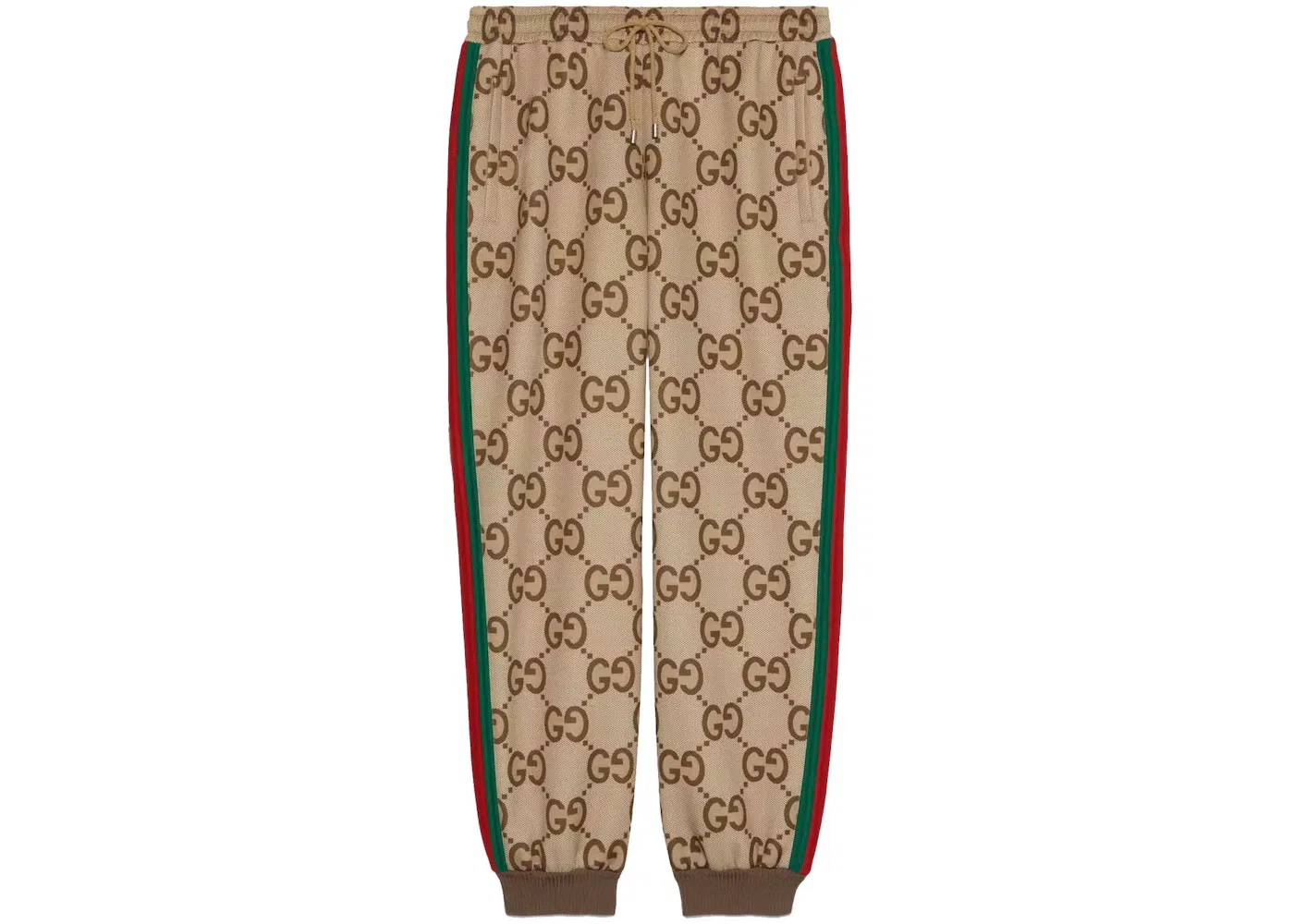 Мужские спортивные брюки с принтом Jumbo GG Jogging Pant with Web Gucci, Beige/Ebony
