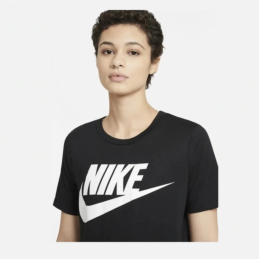 Женская футболка с круглым вырезом из хлопка Nike Essentia, Черный