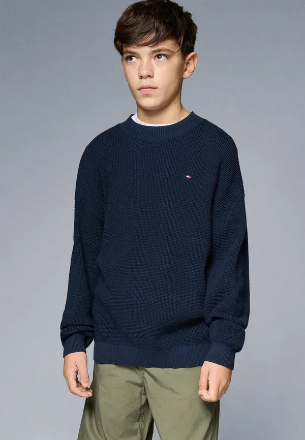 Свитер хлопковый Texture Tommy Hilfiger, Dark Night темно-синий