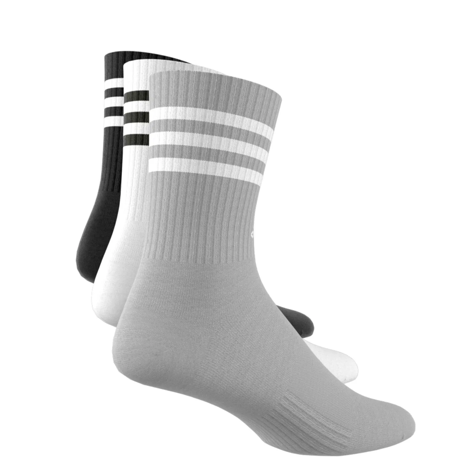 Мужские носки с компрессией 3-Streifen Cushioned Crew Adidas, Цвет Grau / Weiss / Schwarz — фото 4
