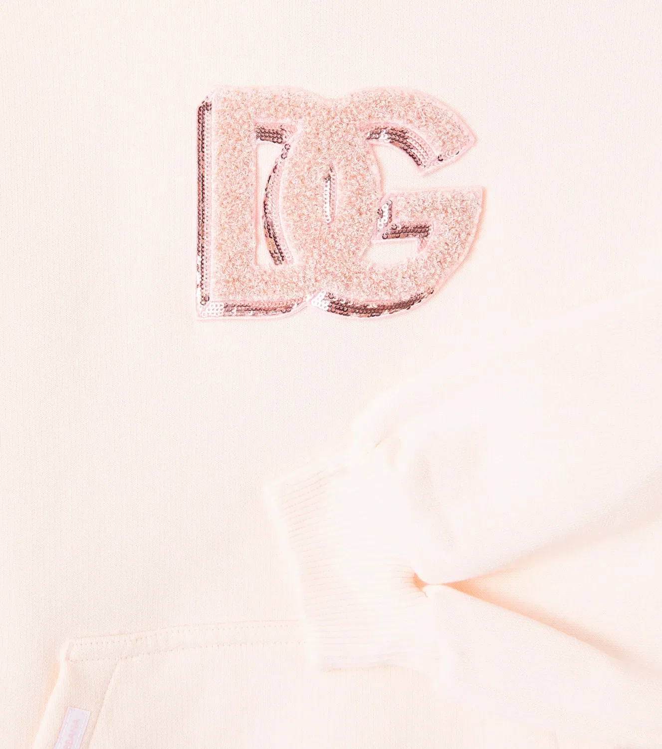Детская толстовка с капюшоном хлопковая Dolce&Gabbana Kids, розовый — фото 3