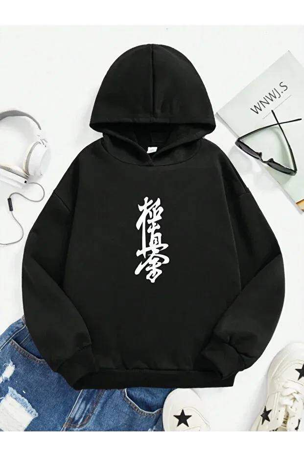Детское худи с принтом для девочек Yunayt, Black