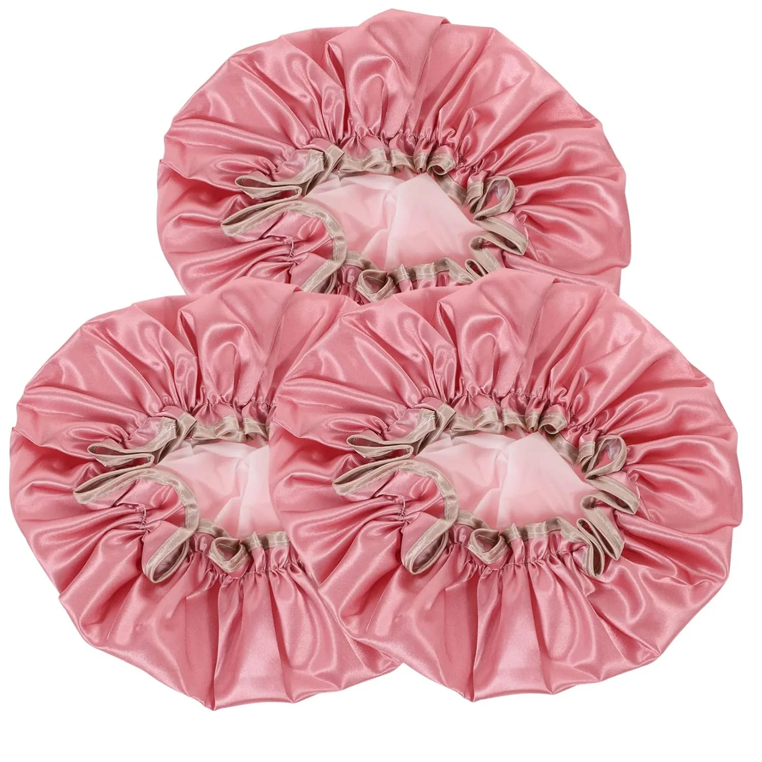 Набор шапочек для душа, Healeved, 3 шт, 24.5x24.5 см, Pink