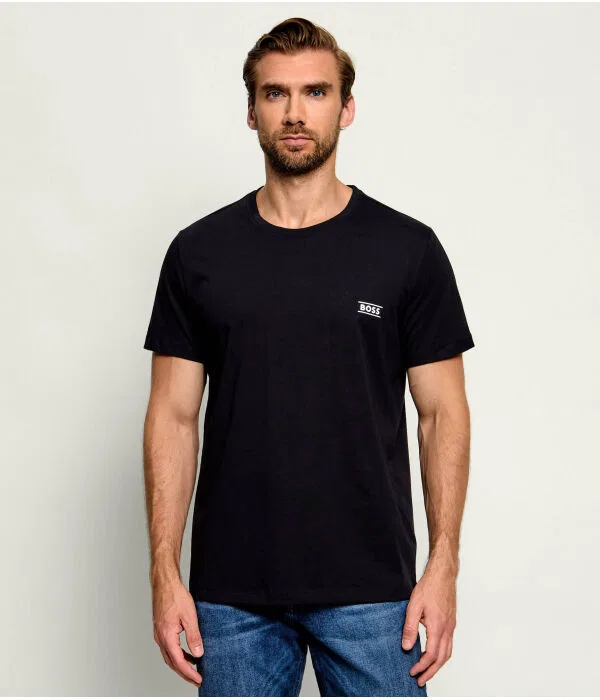 Мужская футболка хлопковая T-Shirt 365 BOSS, черный