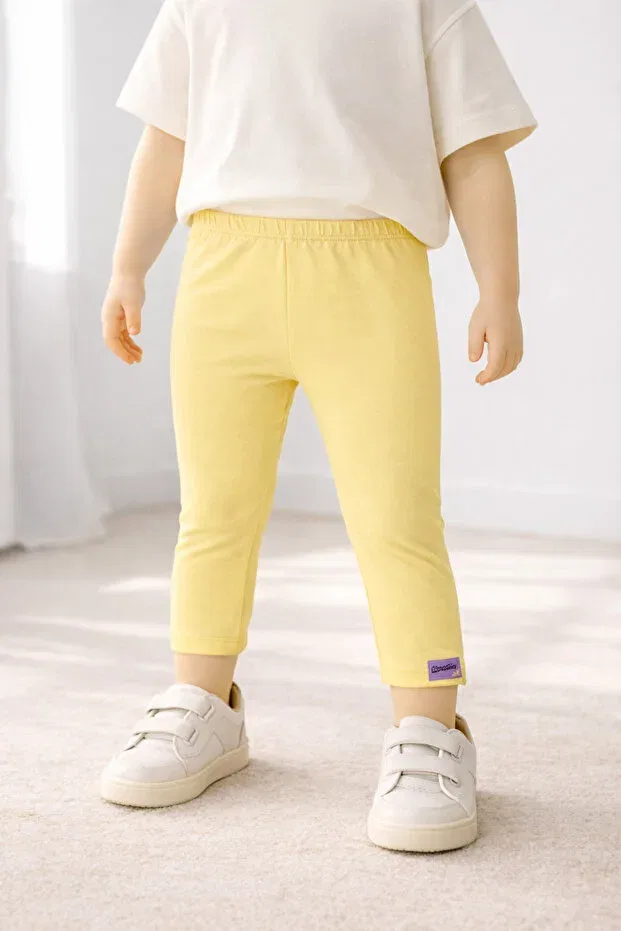 Детские леггинсы для девочек однотонные Kidddio, Yellow