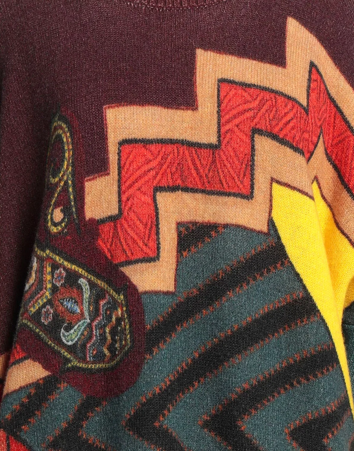Женский свитер с принтом Etro, бордовый — фото 4