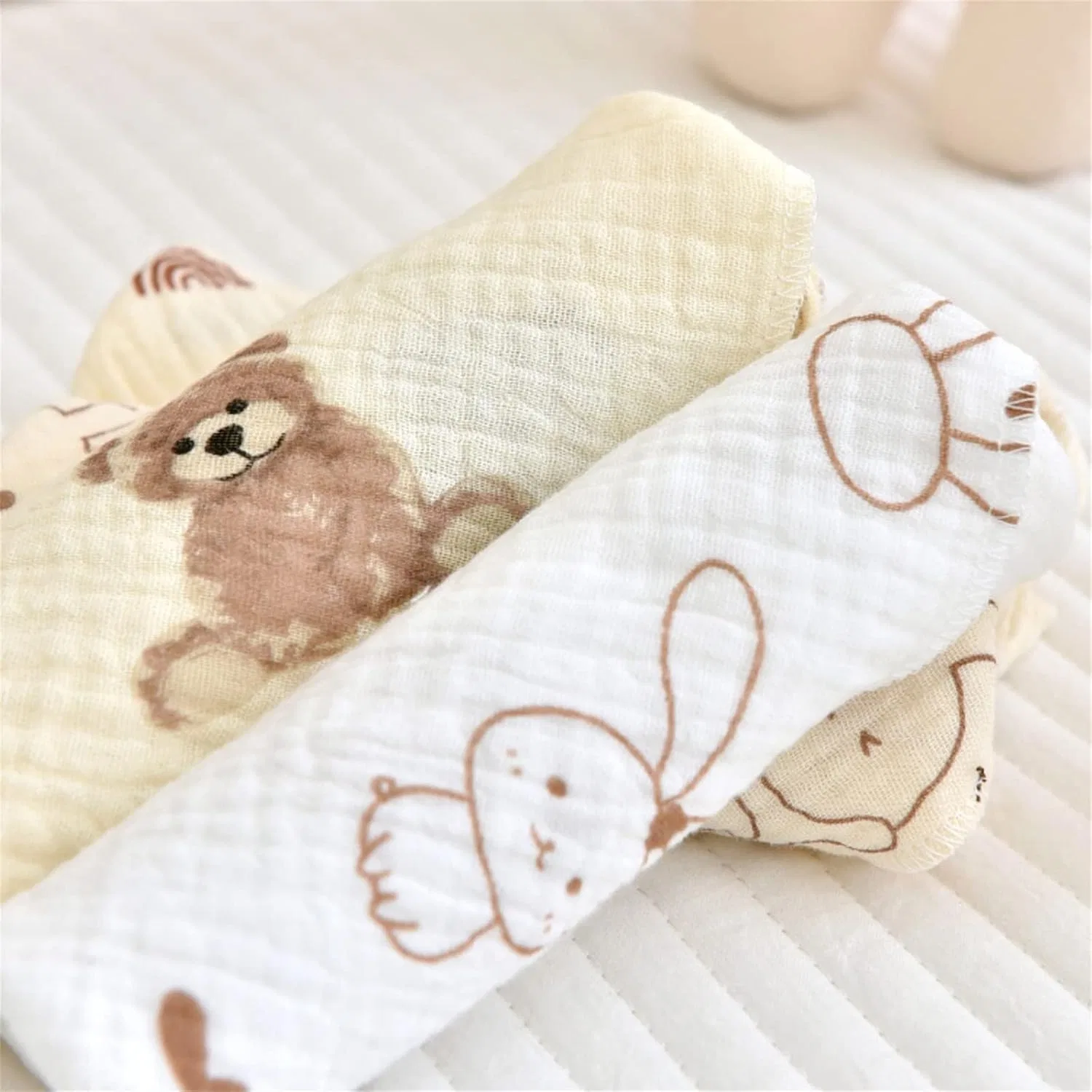 Детские варежки для купания из хлопка, Xinsheinelry, 4 штуки, 27x27 см, Set 2 — фото 4