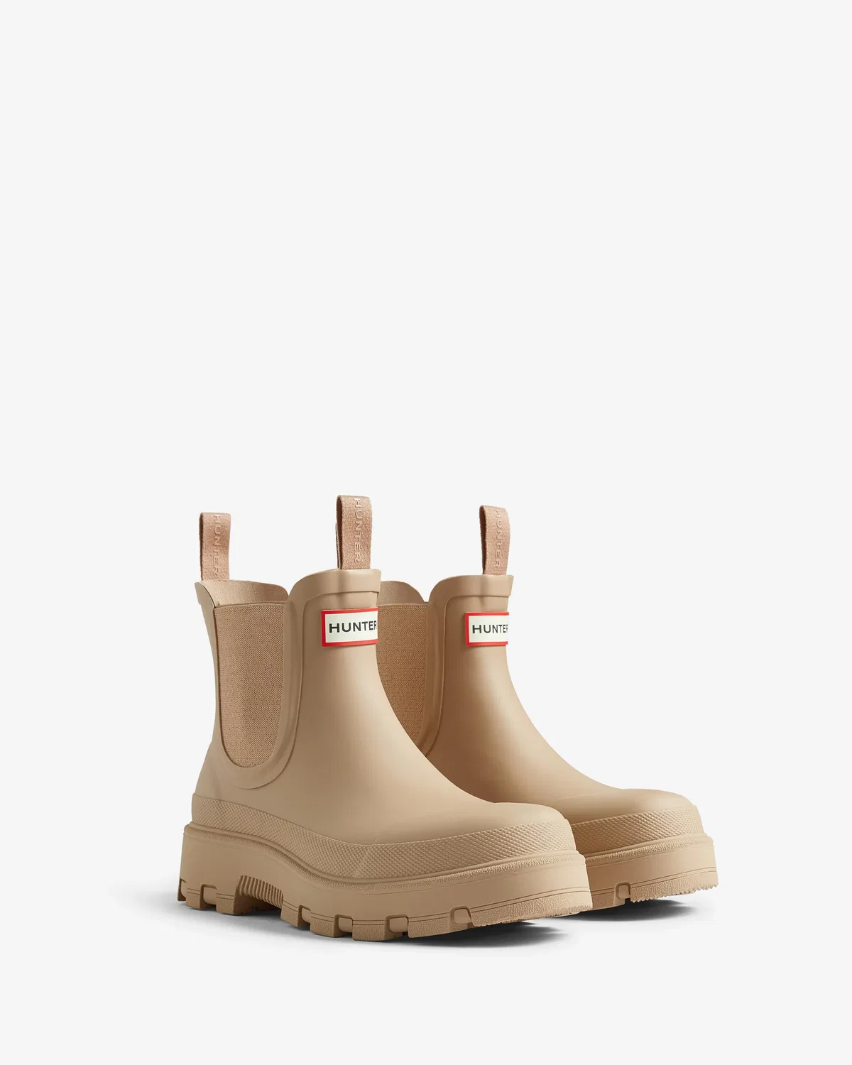 Детские резиновые сапоги с эластичными вставками Hunter, Beige — фото 3