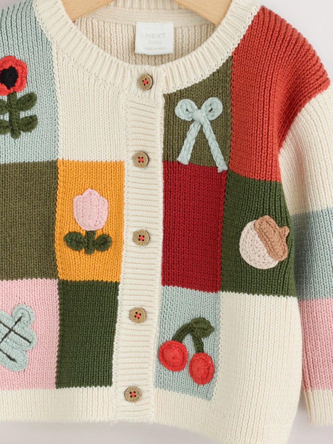 Осенний детский кардиган крючком в стиле пэчворк (0 мес.-2 года) Next, Patchwork Autumnal Crochet Baby — фото 3