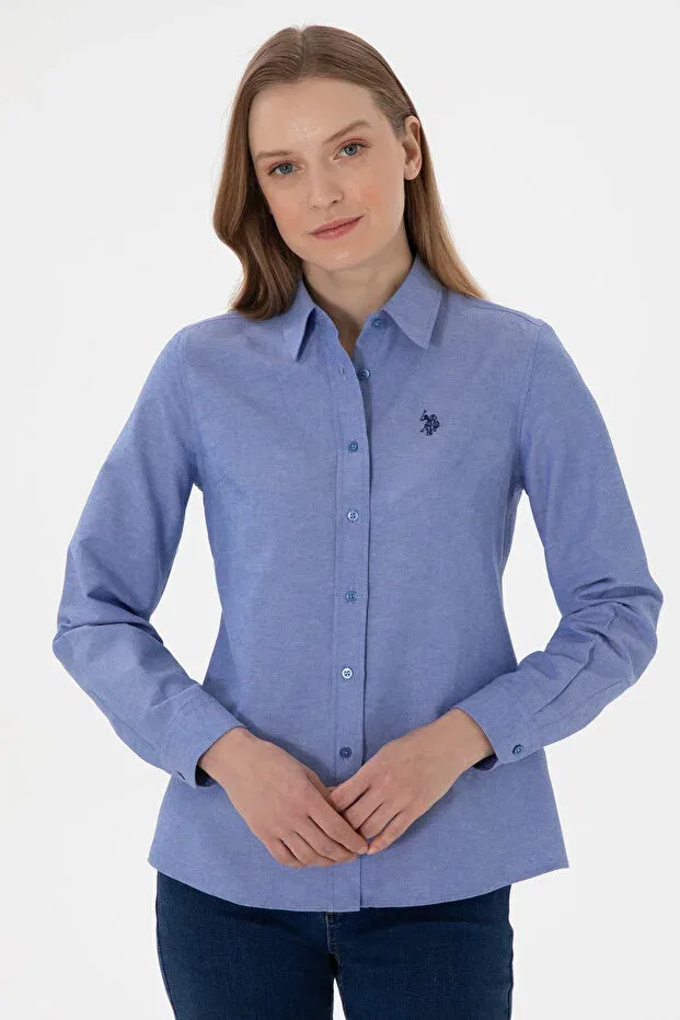 Женская рубашка с длинным рукавом Basics U.S. Polo Assn., Saks — фото 4