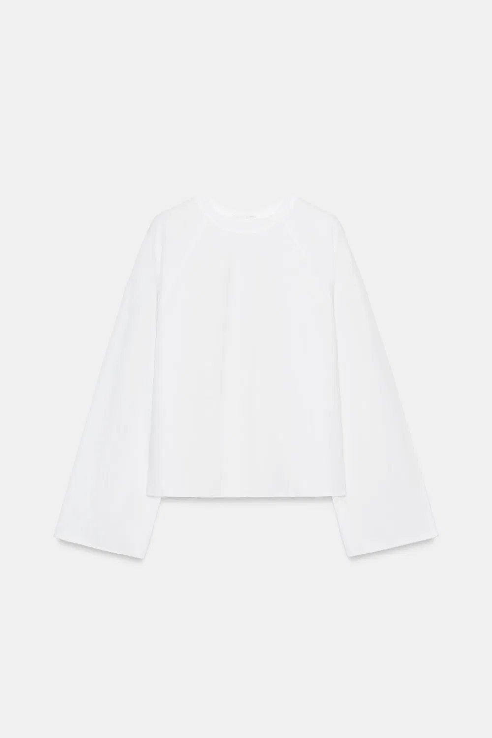 Футболка с длинными рукавами и рукавами реглан ZARA, White — фото 3