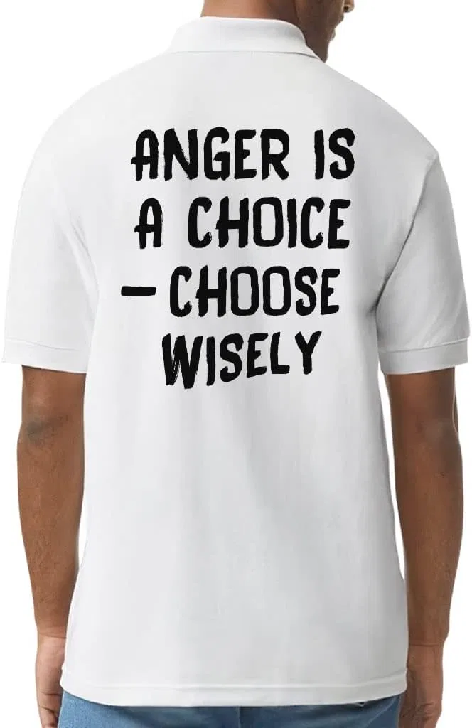 Мужская футболка-поло с принтом Anger Is a Choice Jersey Sport T-Shirt, White