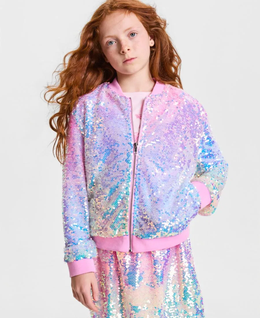 Детская куртка-бомбер с блестками, модель Sequin Ombre Epic Threads, Et Sequin Ombre