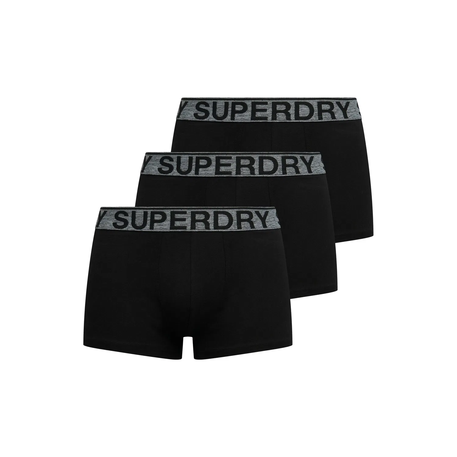 Мужские боксеры-трикотажные в упаковке 3 штуки Superdry, Black/Gray
