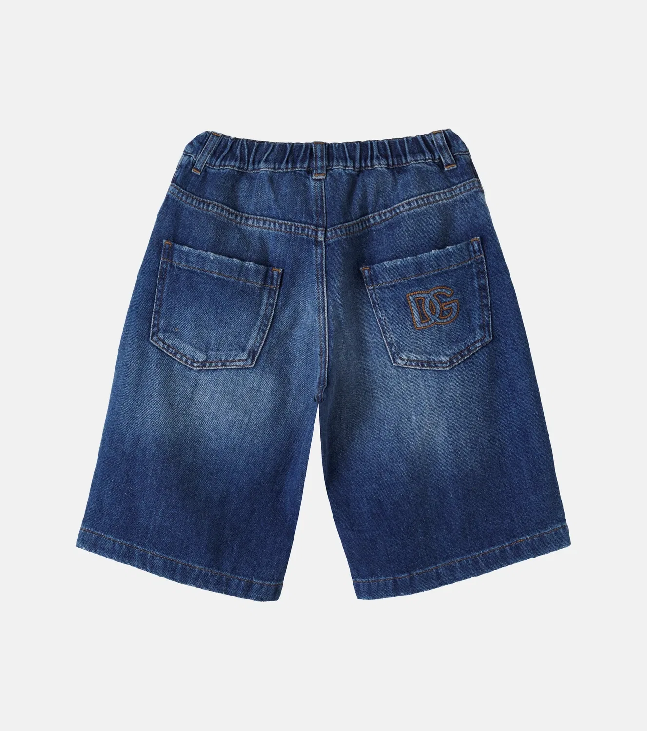 Джинсовые шорты с эластичным поясом, Dolce&Gabbana Kids, синий — фото 3