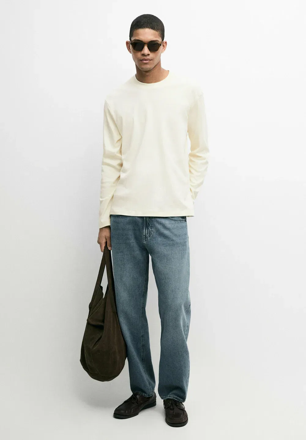 Футболка с длинным рукавом из 100% хлопка Massimo Dutti, Yellow