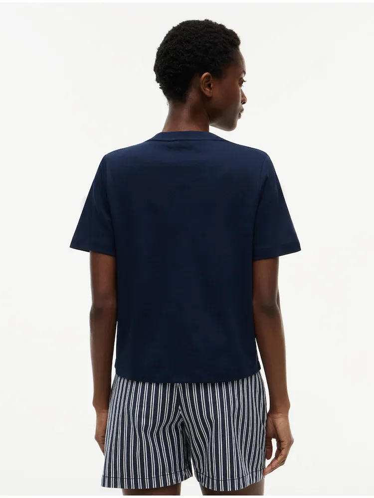 Футболка с круглым вырезом свободного кроя TOMMY HILFIGER, Navy — фото 3