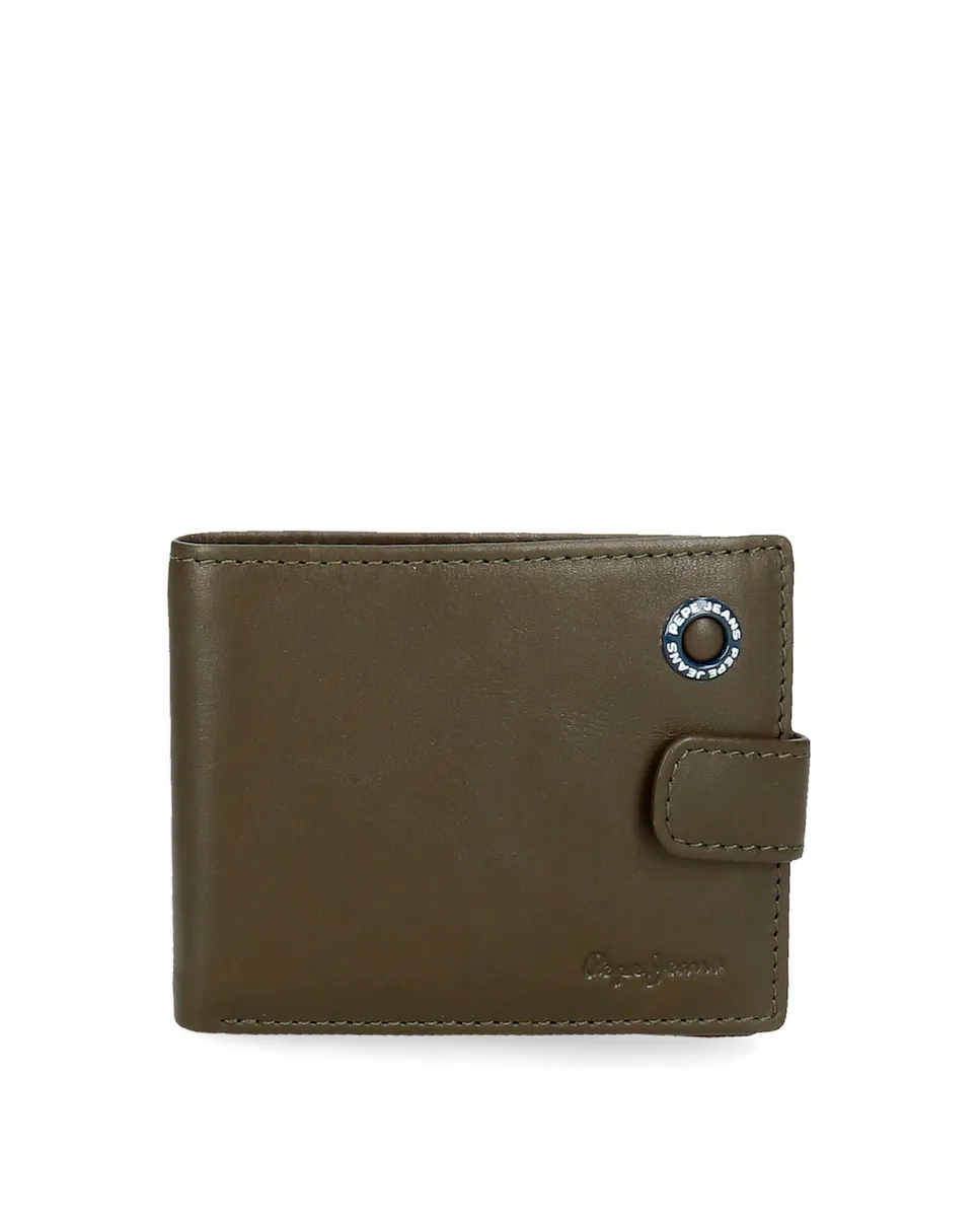 

Мужской кошелек Badge Khaki на кнопке Pepe Jeans, зеленый
