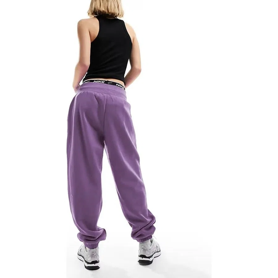 Женские спортивные брюки с высоким поясом, свободного кроя, модель Sportswear Phoenix Fleece, Nike, Фиолетовый — фото 2